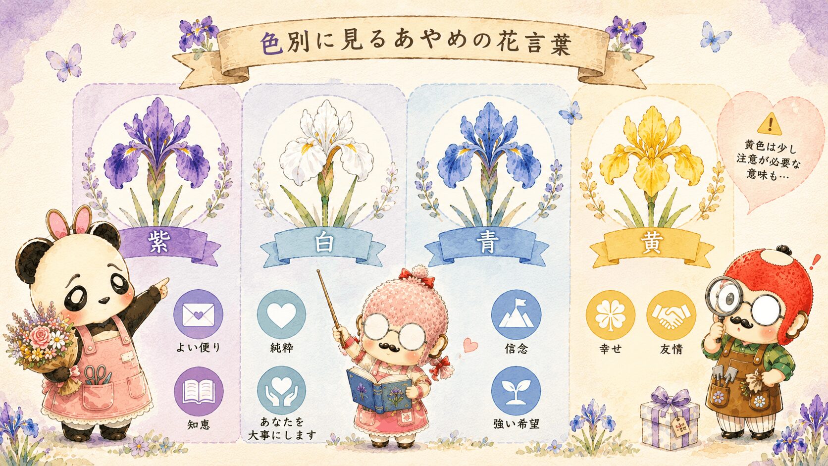 あやめの色別の花言葉