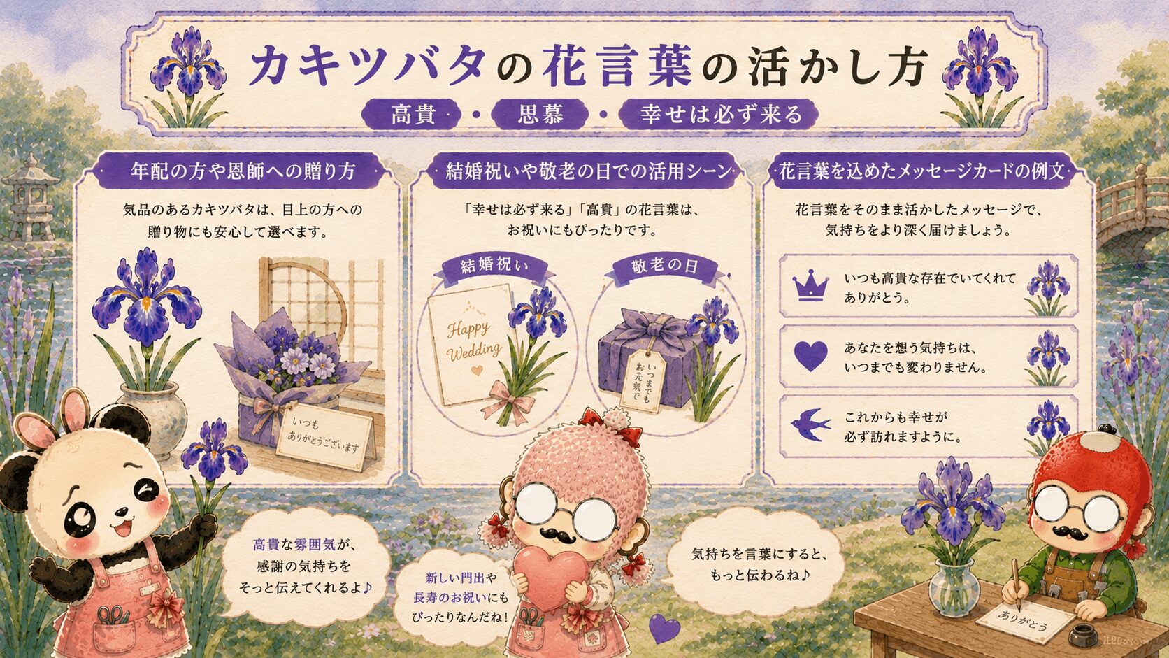 カキツバタの花言葉の活かし方
