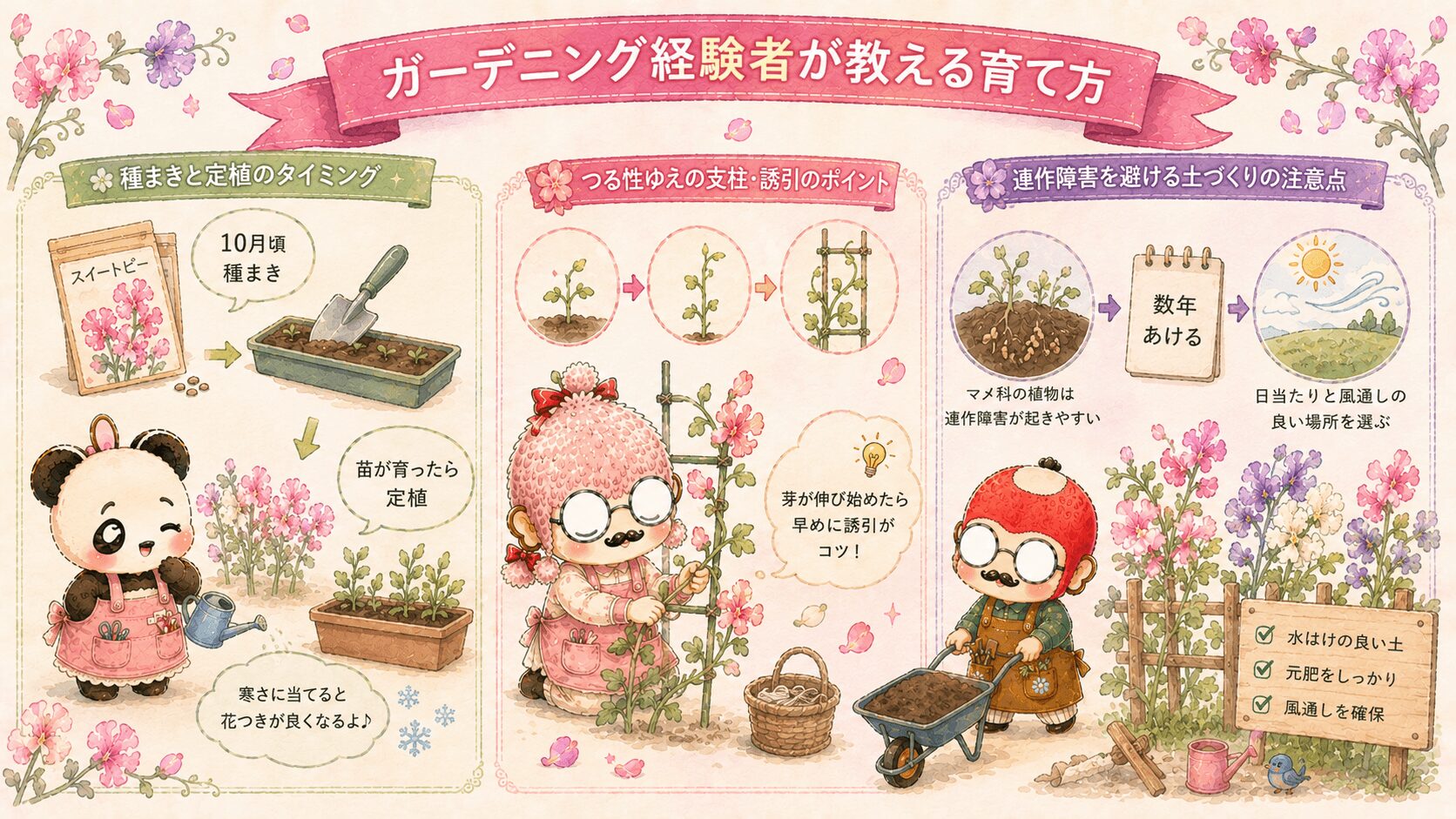スイートピーのガーデニング活用