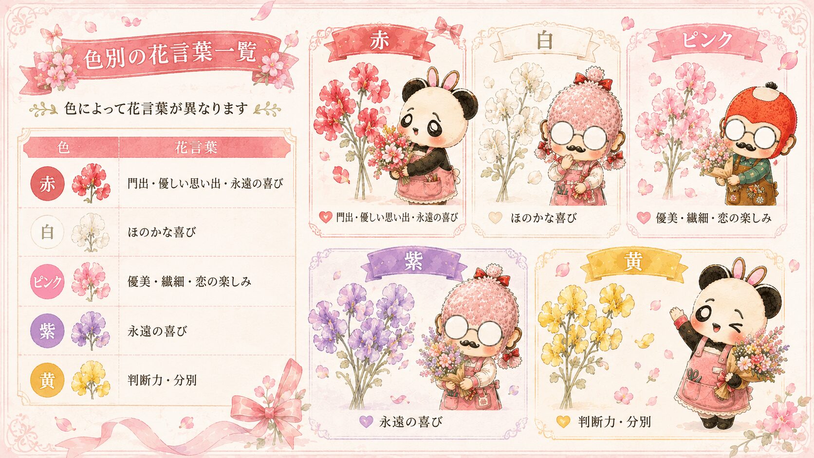 スイートピーの色別の花言葉