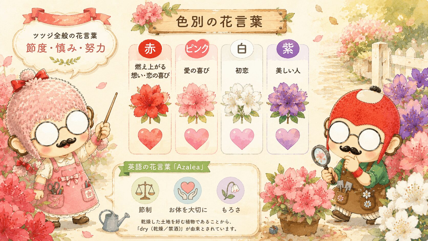 ツツジの色別の花言葉一覧