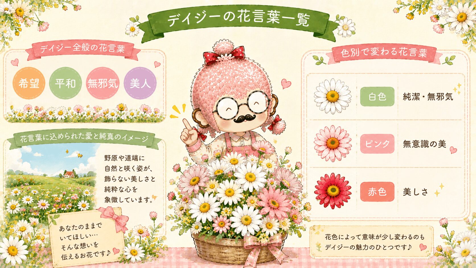 デイジーの花言葉一覧