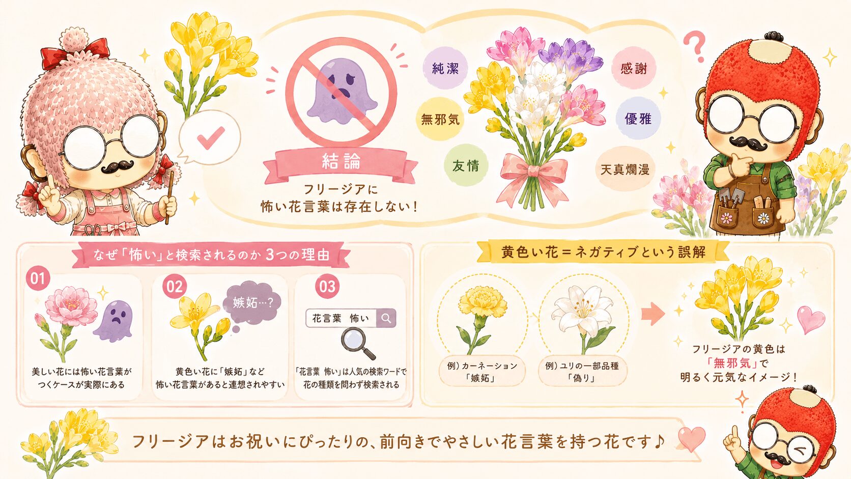 フリージアの花言葉は怖いのか