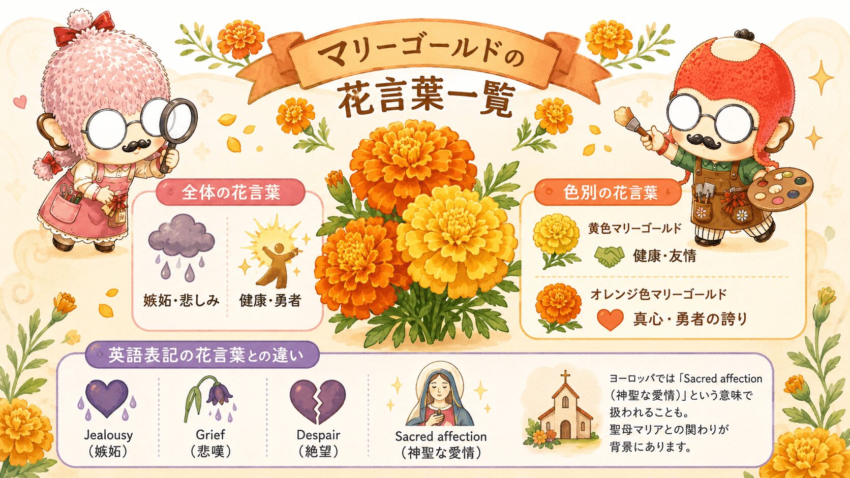 マリーゴールドの花言葉一覧