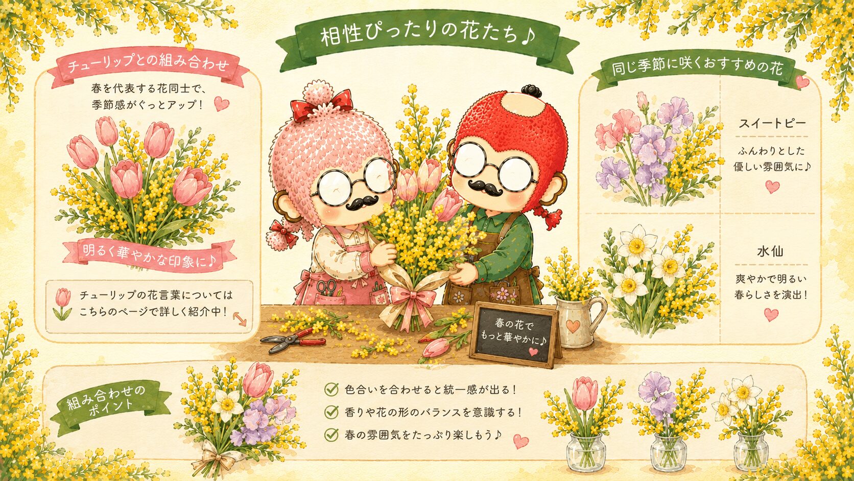 ミモザに似た花々