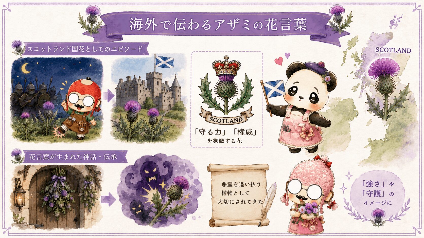海外でのアザミの花言葉