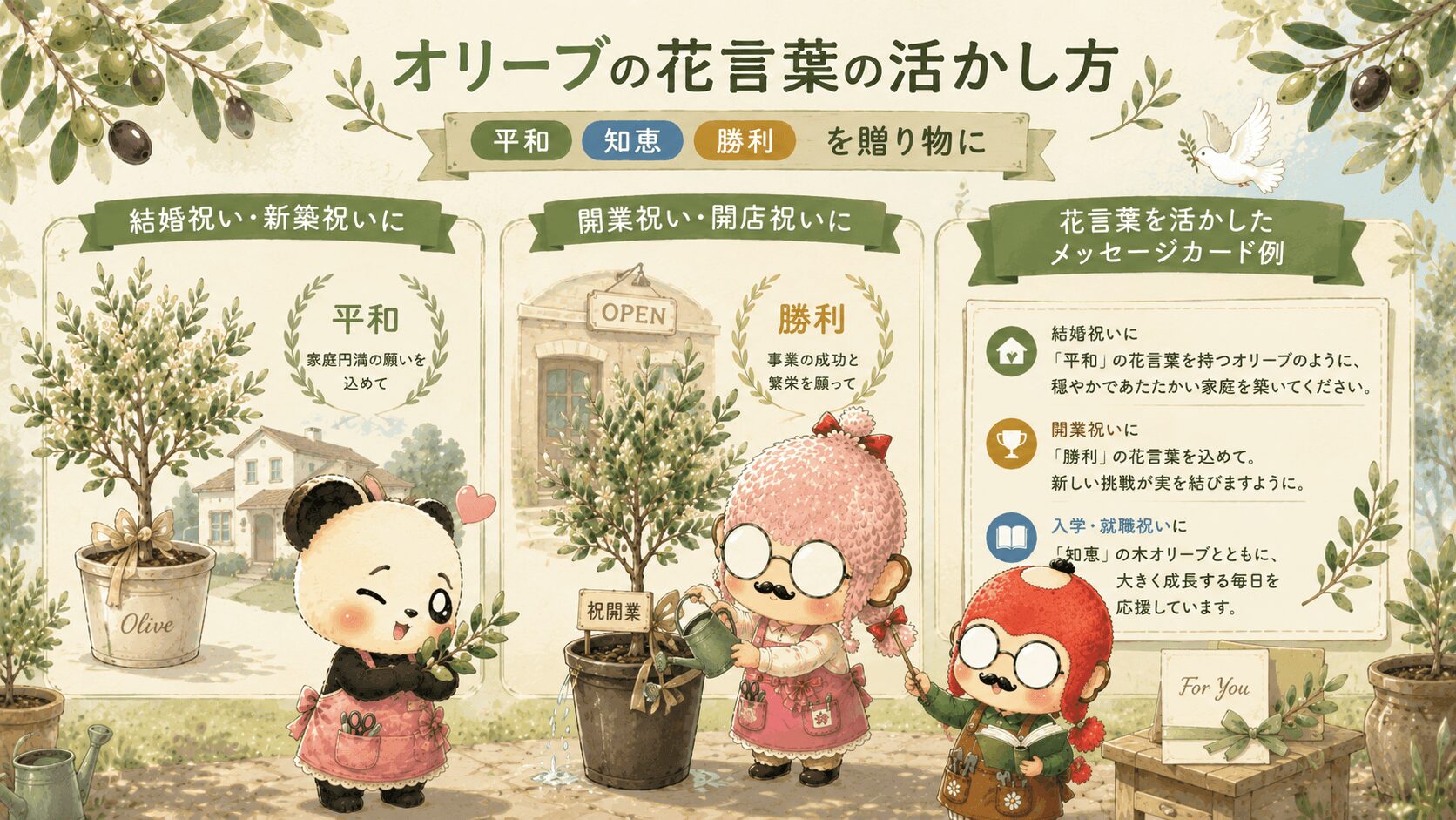 オリーブの花言葉の活かし方