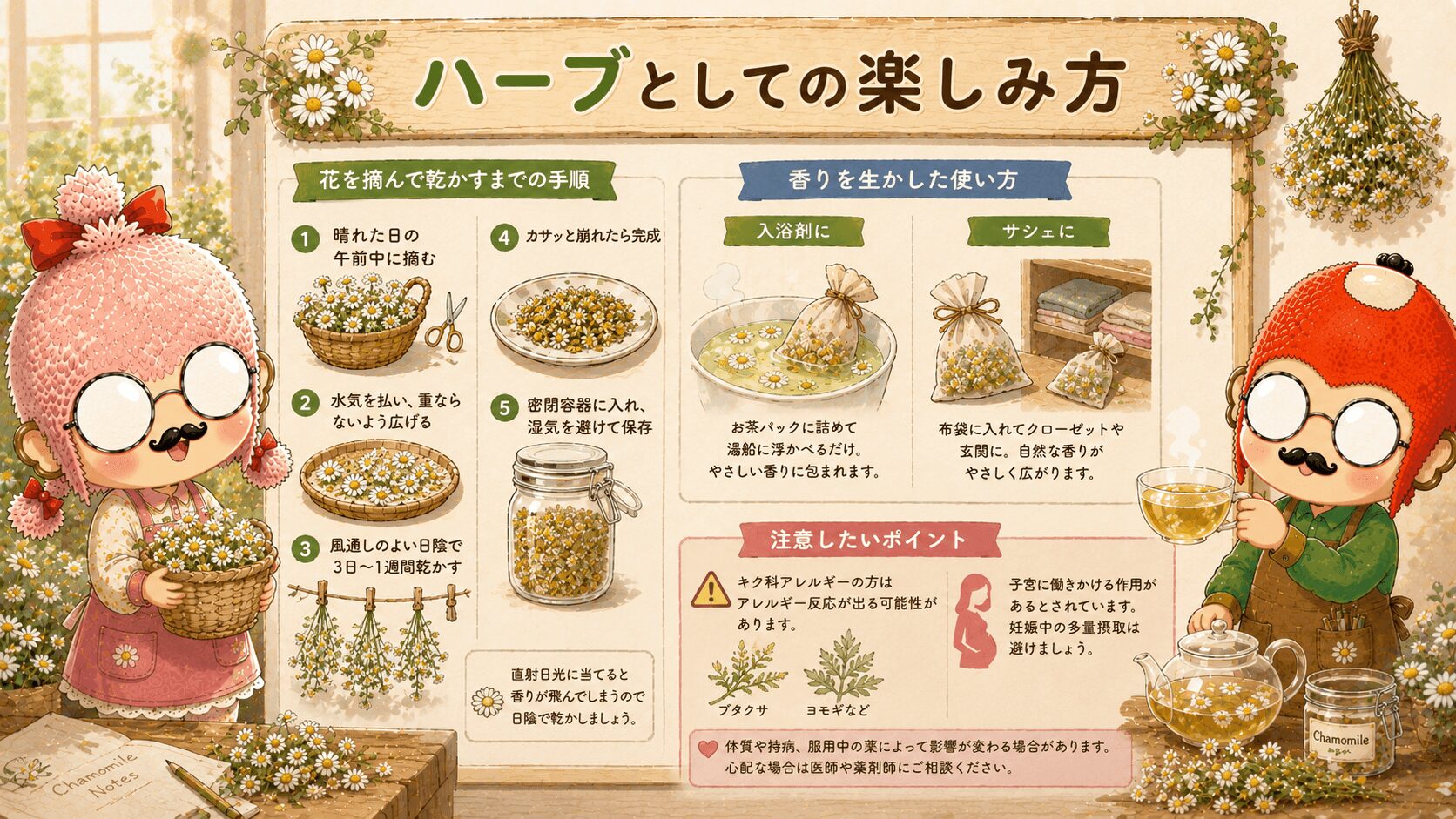 カモミールのハーブとしての楽しみ方