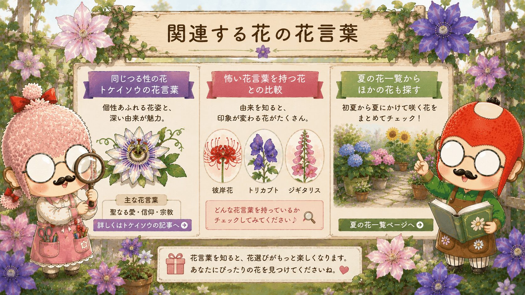 クレマチスに関連する花の花言葉