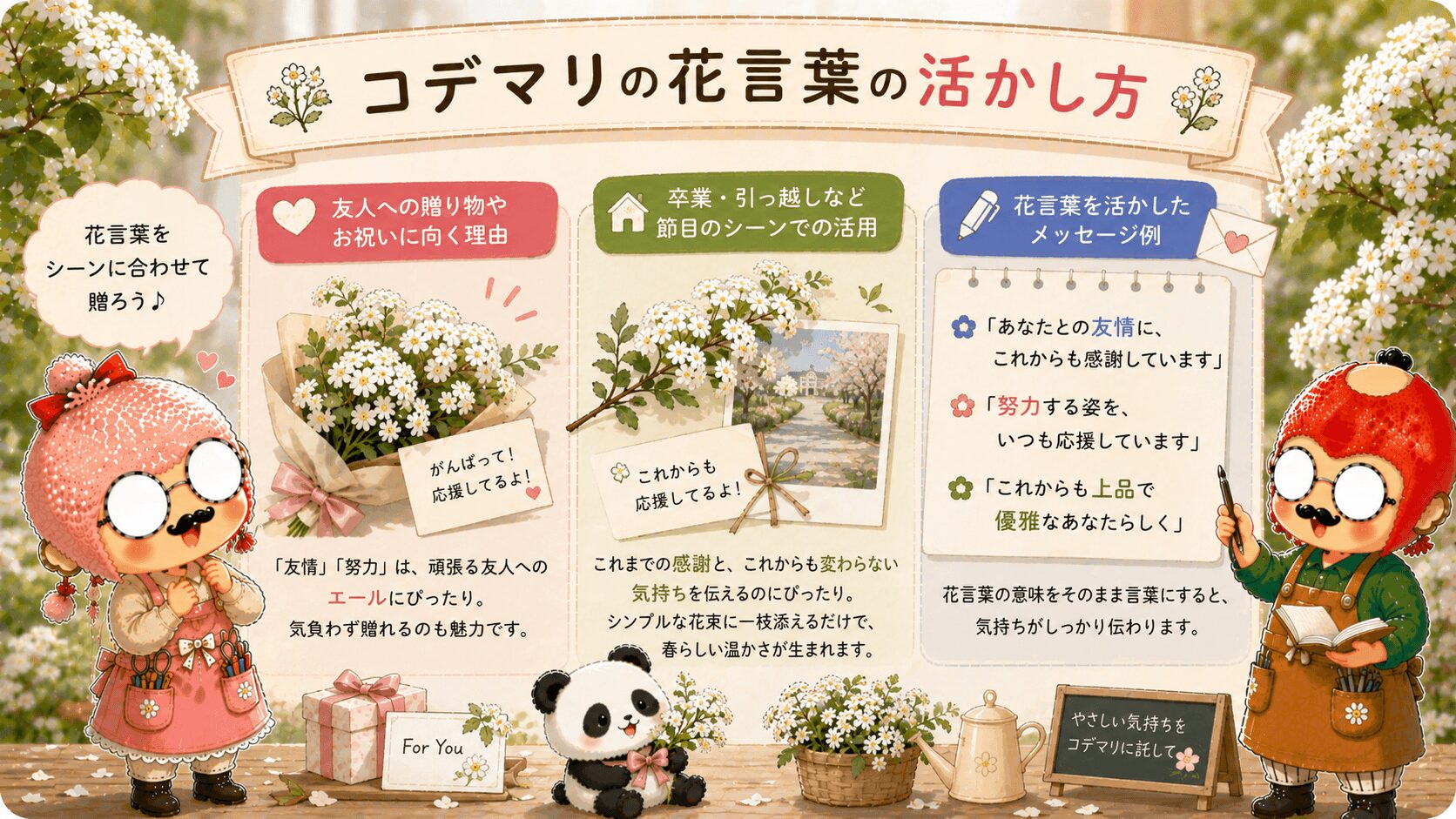 コデマリの花言葉の活かし方