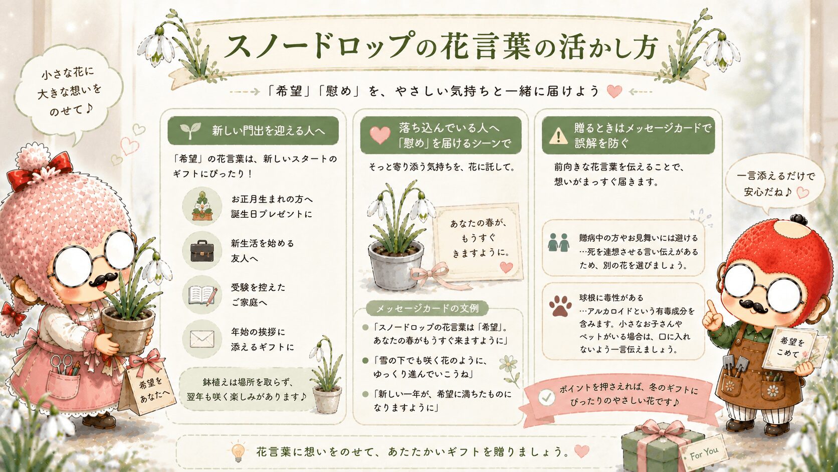 スノードロップの花言葉の活かし方