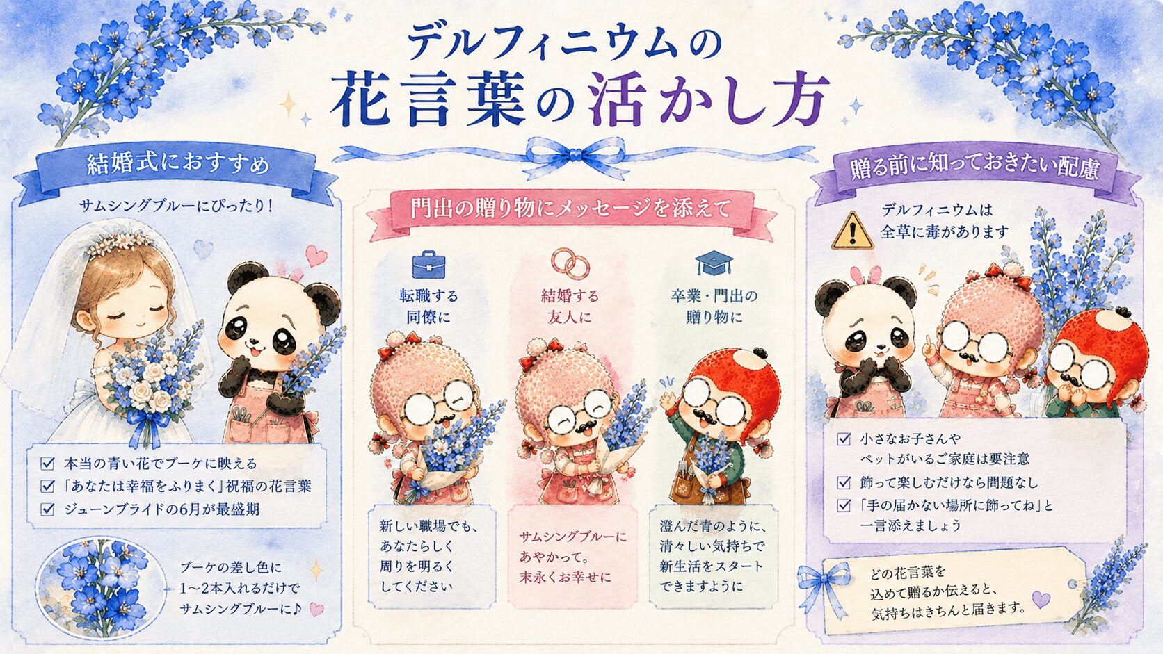 デルフィニウムの花言葉の活かし方