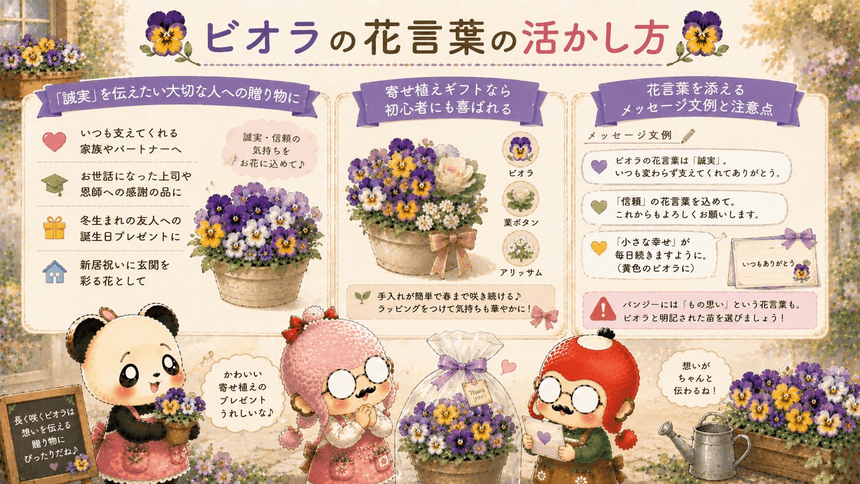 ビオラの花言葉の活かし方