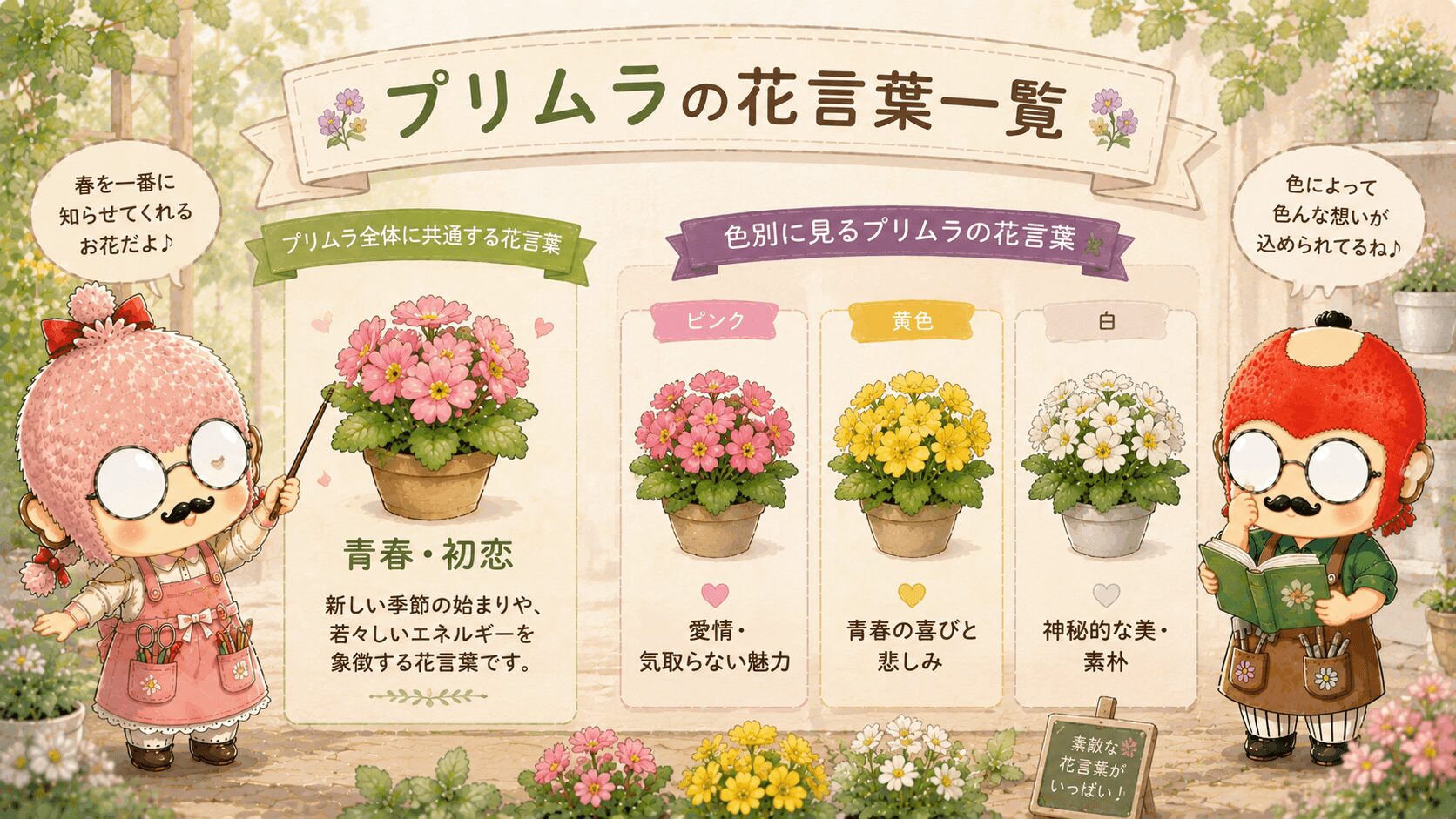 プリムラの花言葉一覧