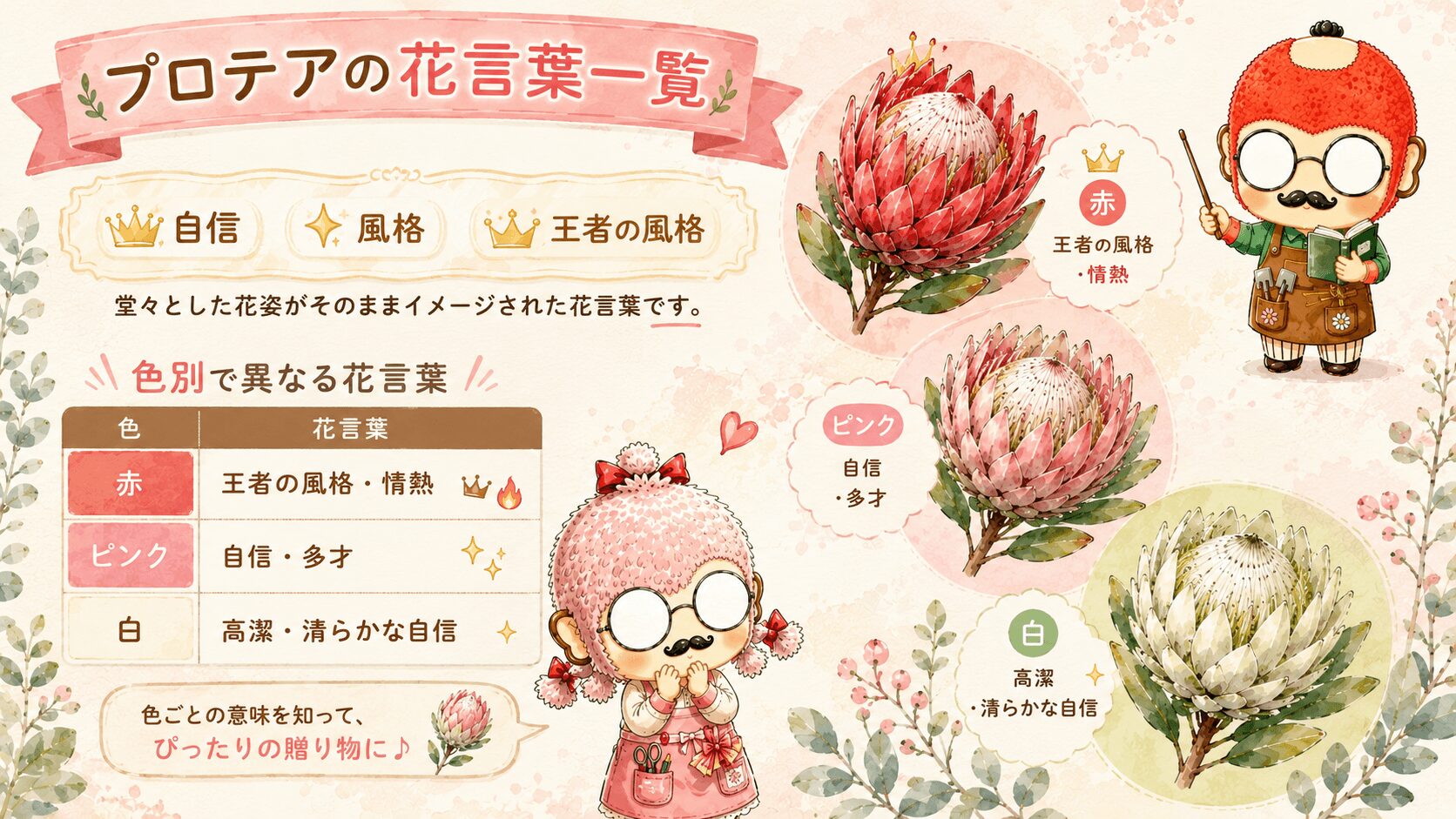 プロテアの花言葉一覧