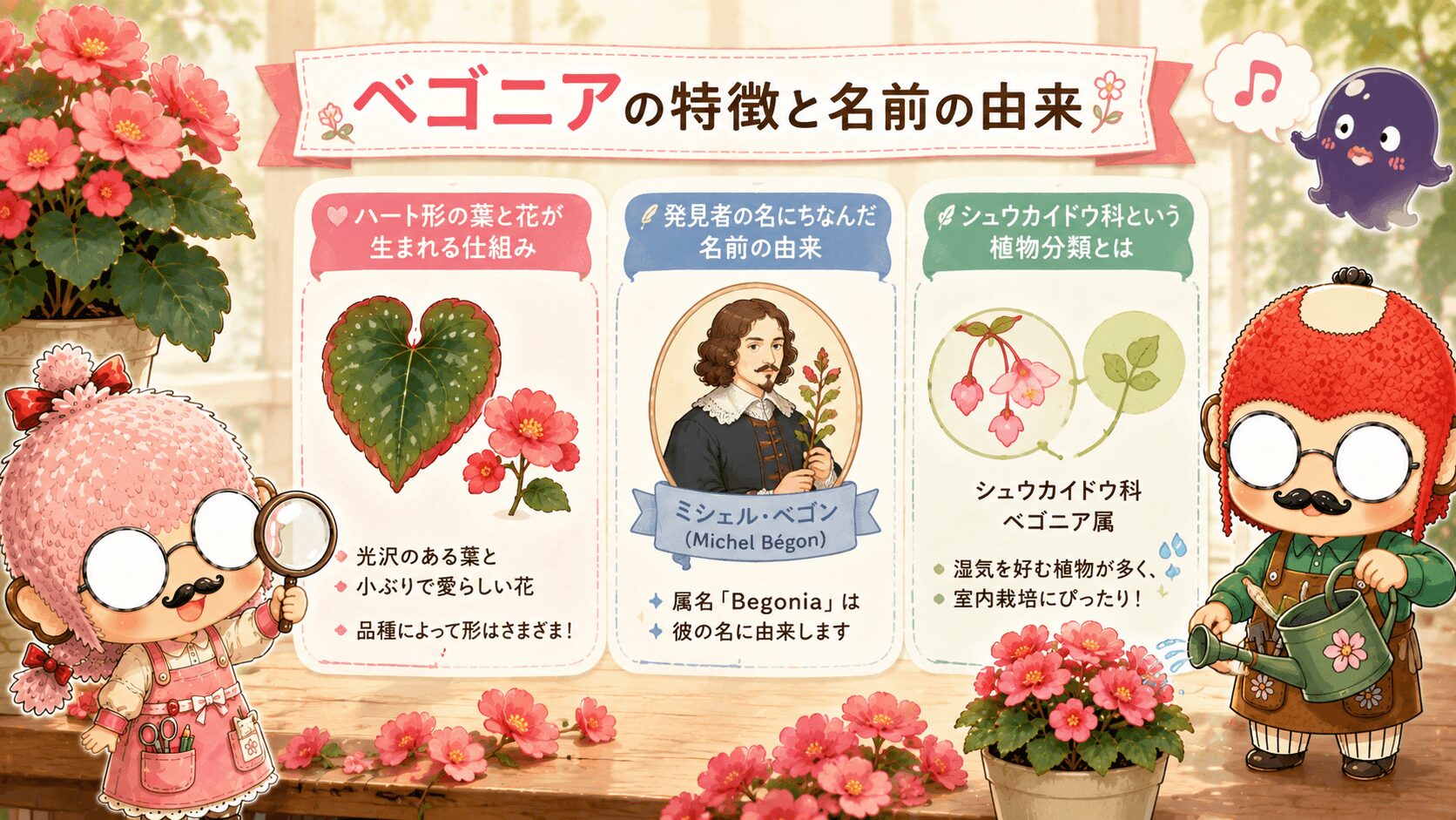 ベゴニアの特徴と名前の由来