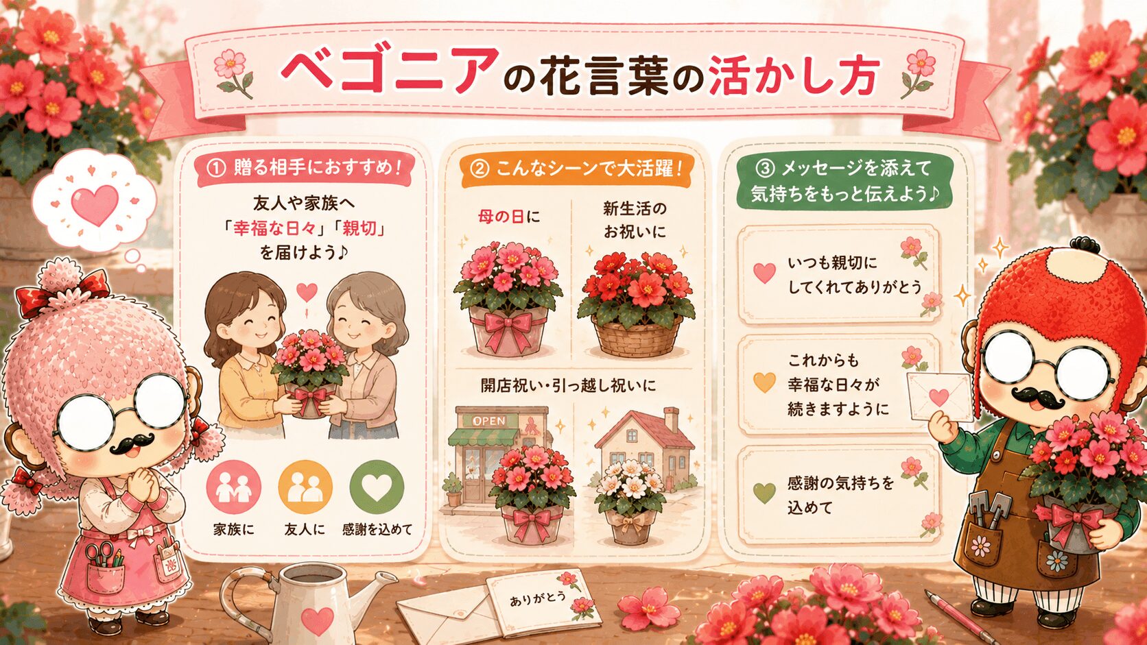 ベゴニアの花言葉の活かし方