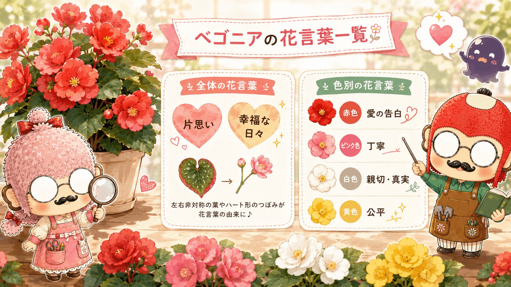 ベゴニアの花言葉一覧