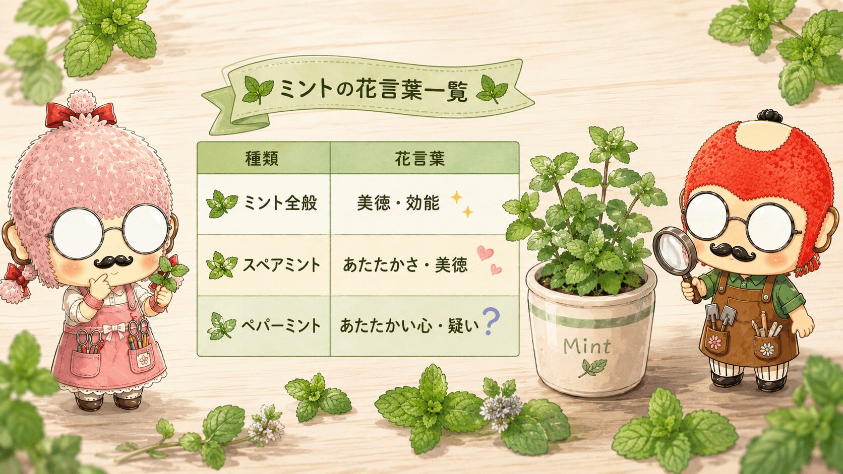ミントの花言葉一覧