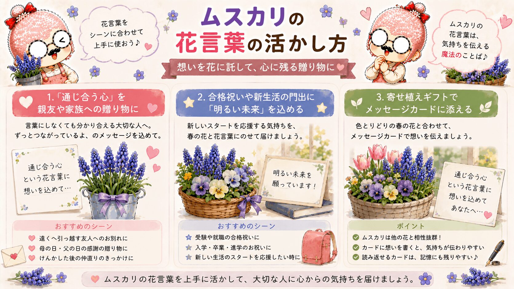 ムスカリの花言葉の活かし方