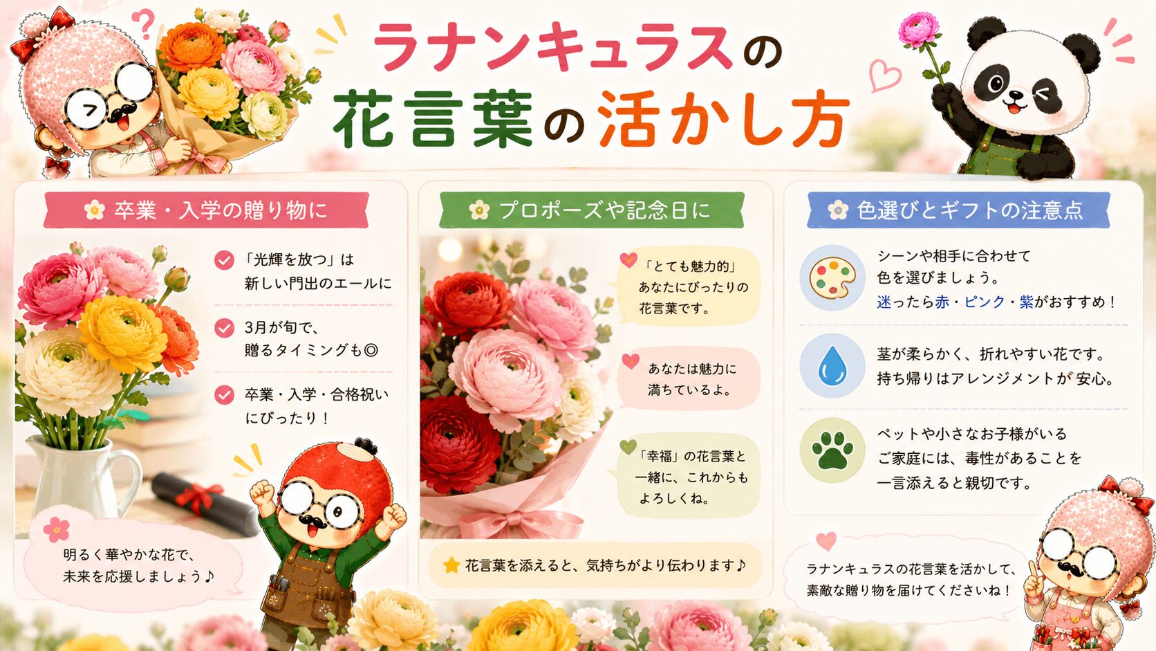 ラナンキュラスの花言葉の活かし方