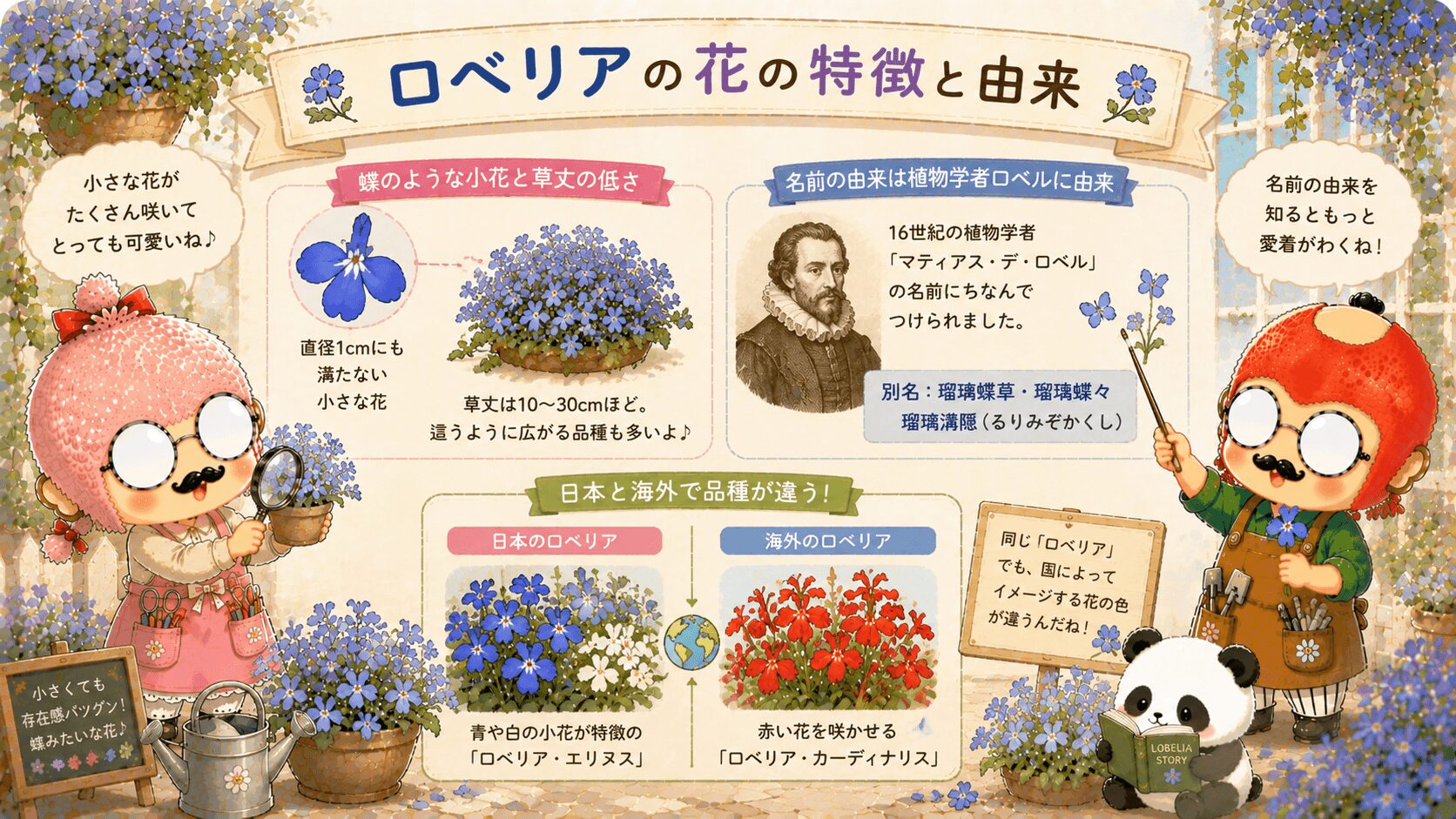 ロベリアの花の特徴と由来