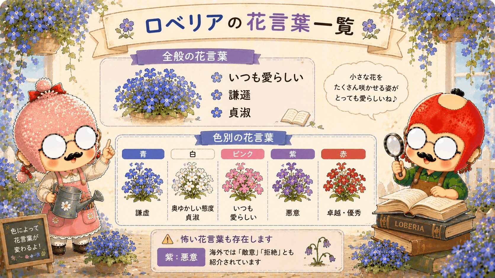 ロベリアの花言葉一覧