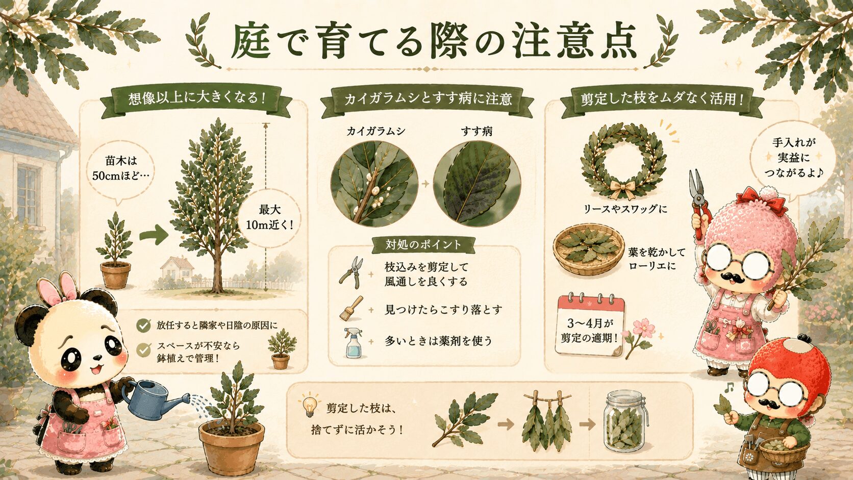 月桂樹を庭で育てる際の注意点