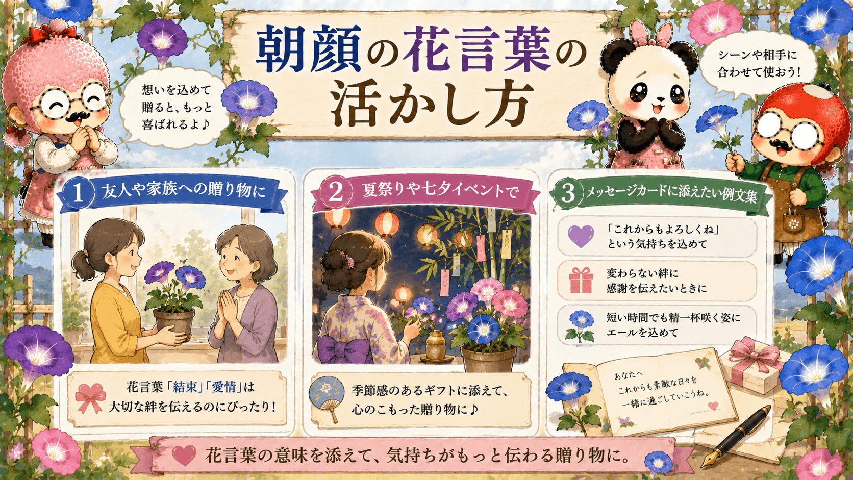 朝顔の花言葉の活かし方
