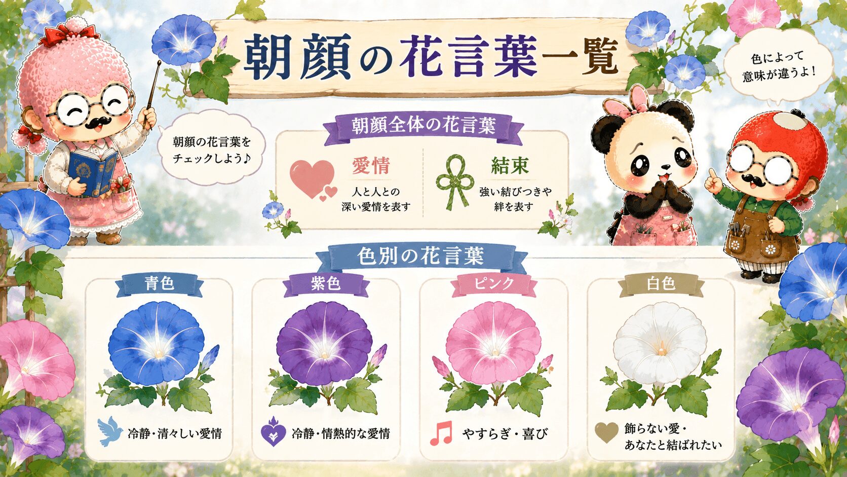 朝顔の花言葉一覧