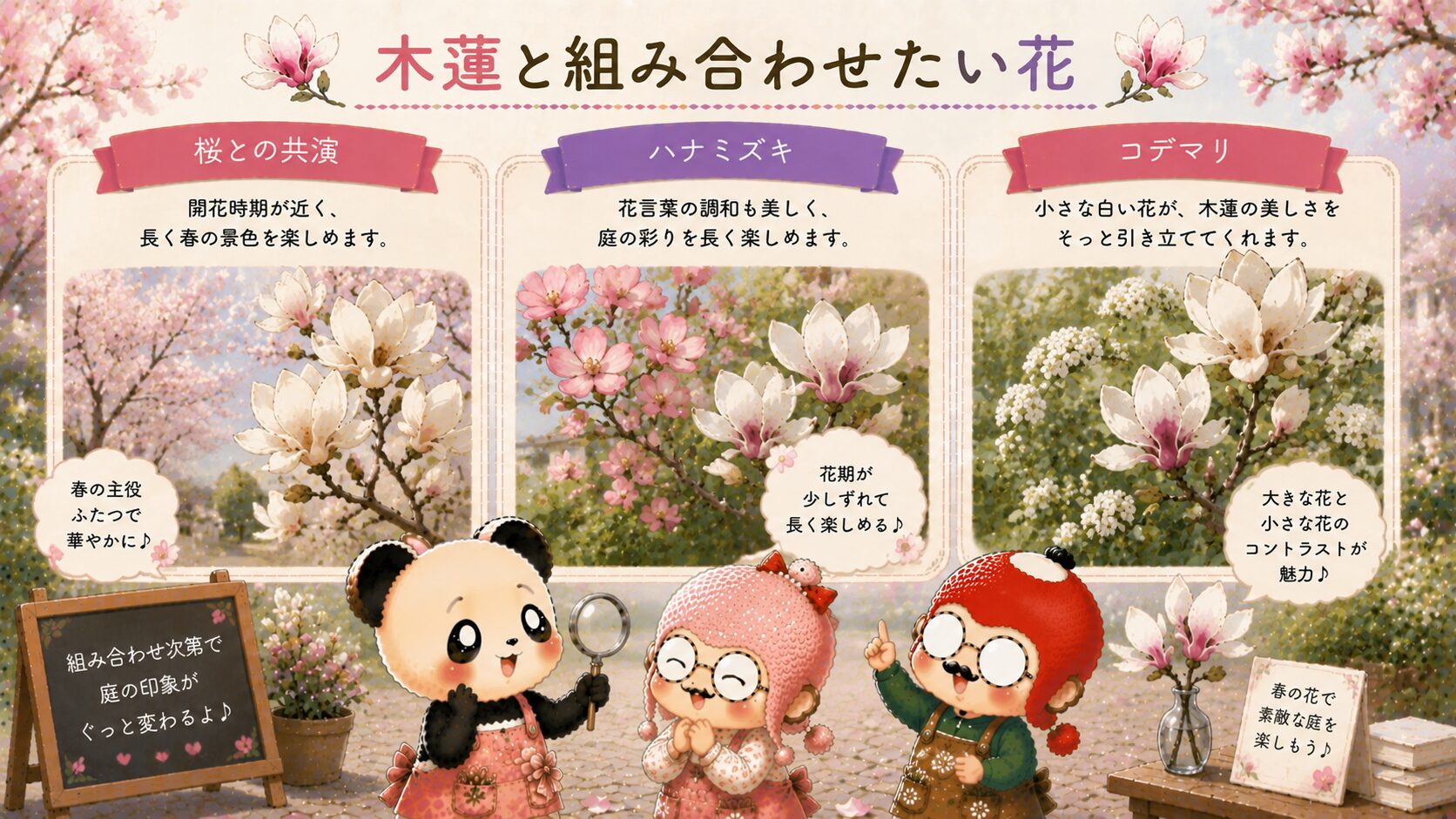 木蓮と組み合わせたい花