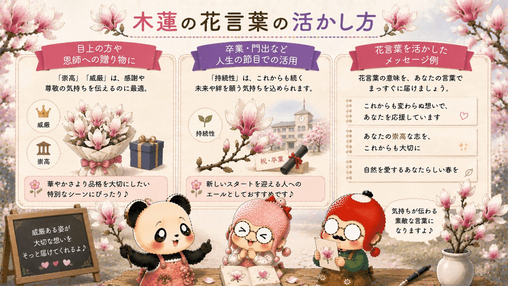 木蓮の花言葉の活かし方