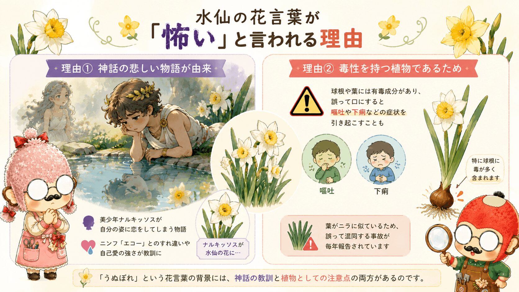 水仙の花言葉は怖いのか