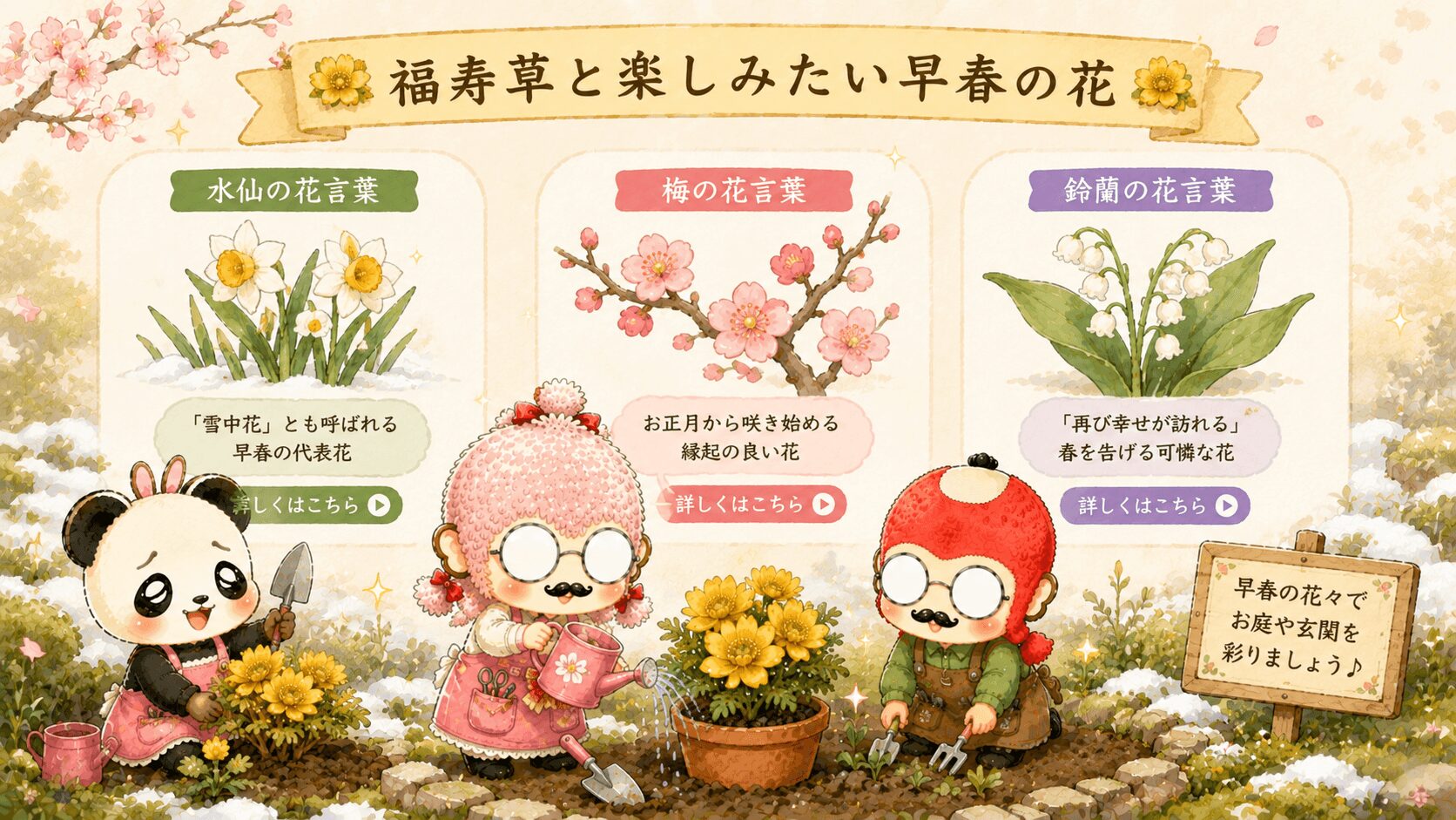 福寿草と楽しみたい早春の花