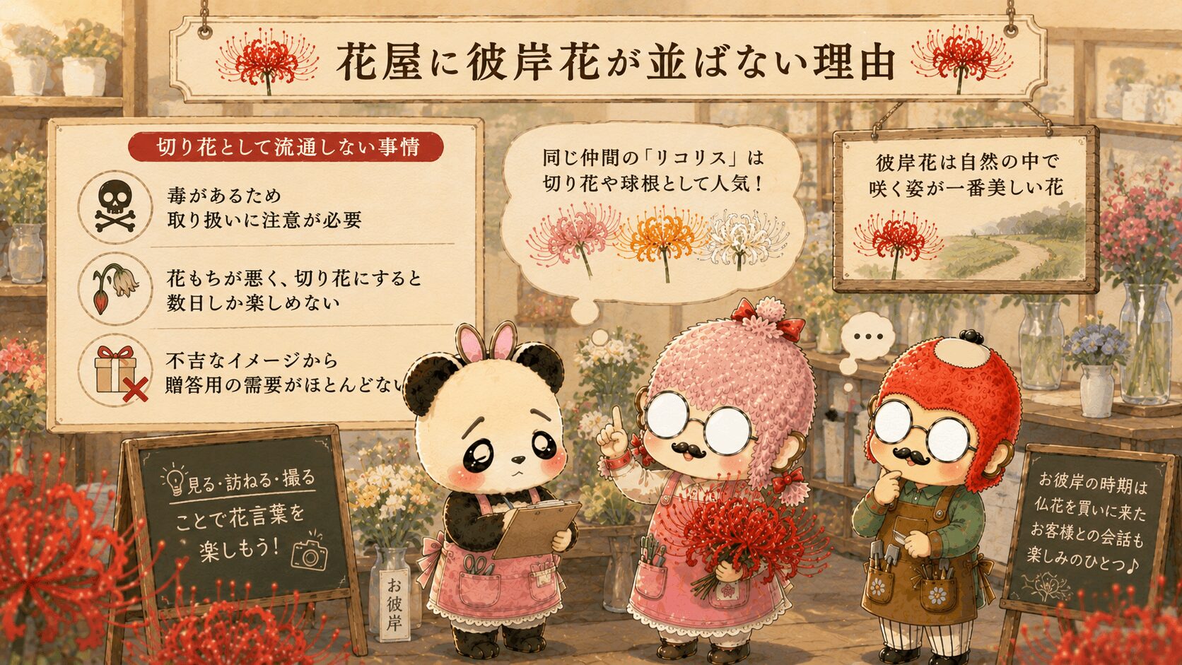花屋の中の彼岸花の秘密