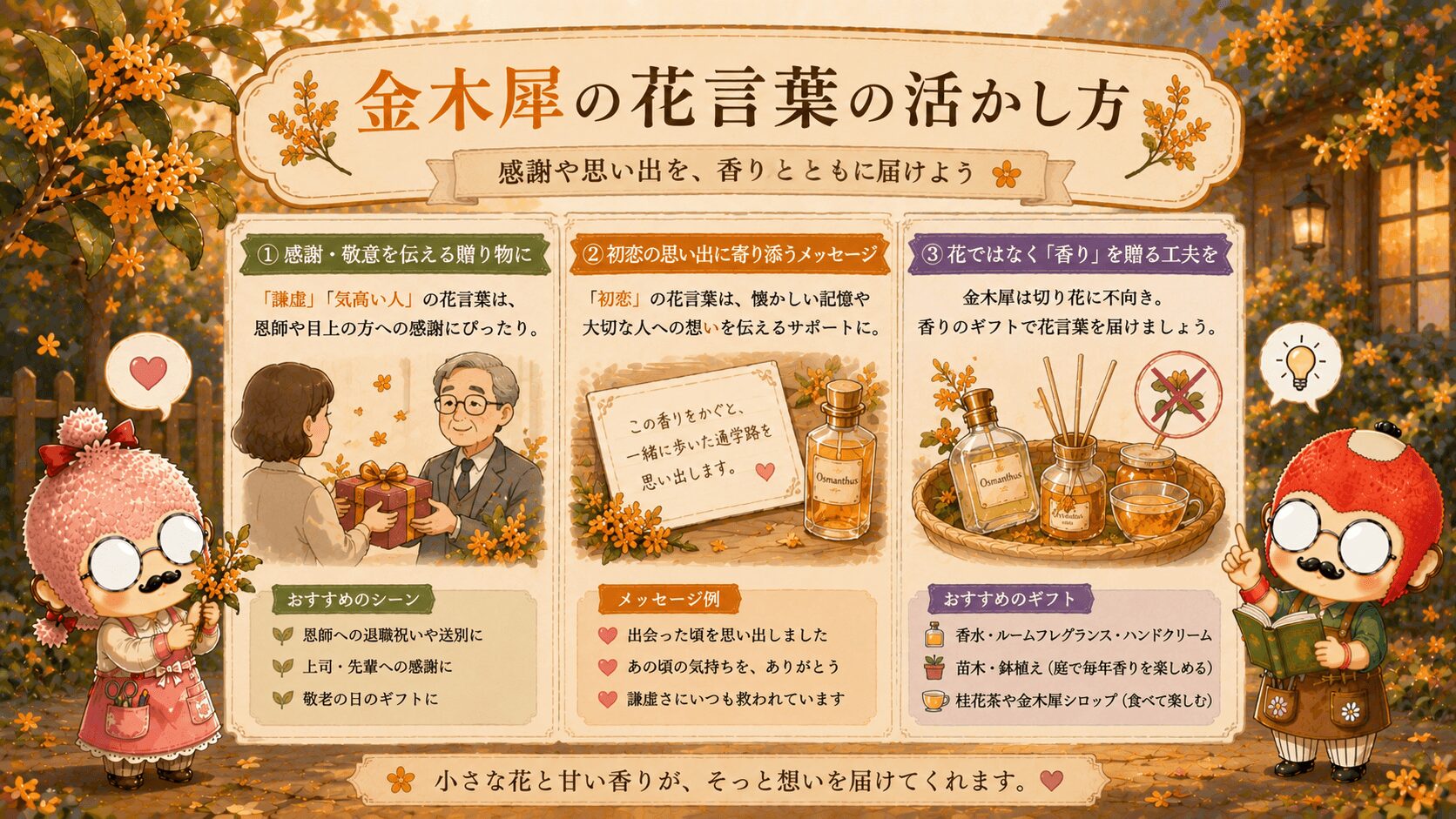 金木犀の花言葉の活かし方