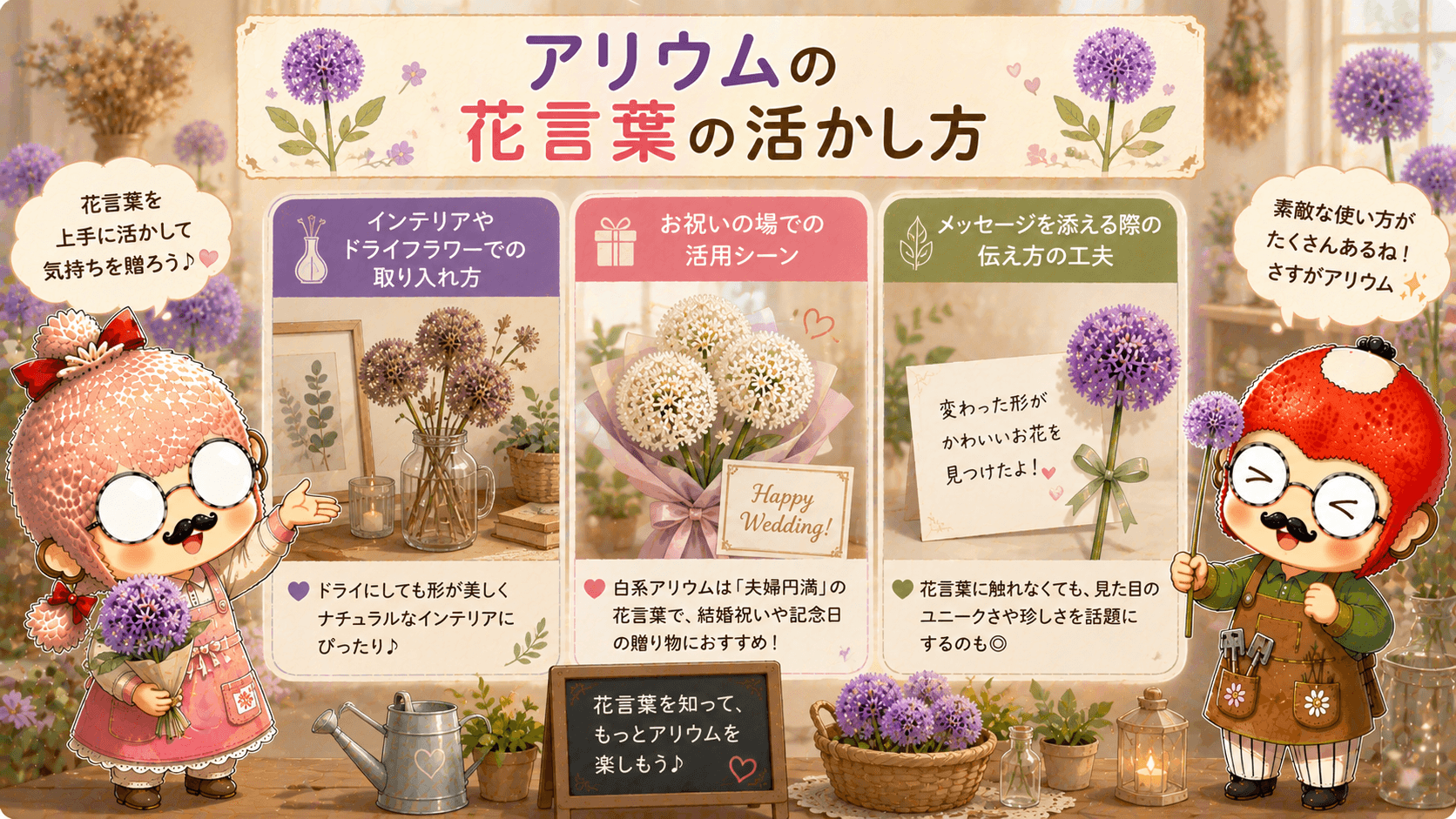 アリウムの花言葉の活かし方