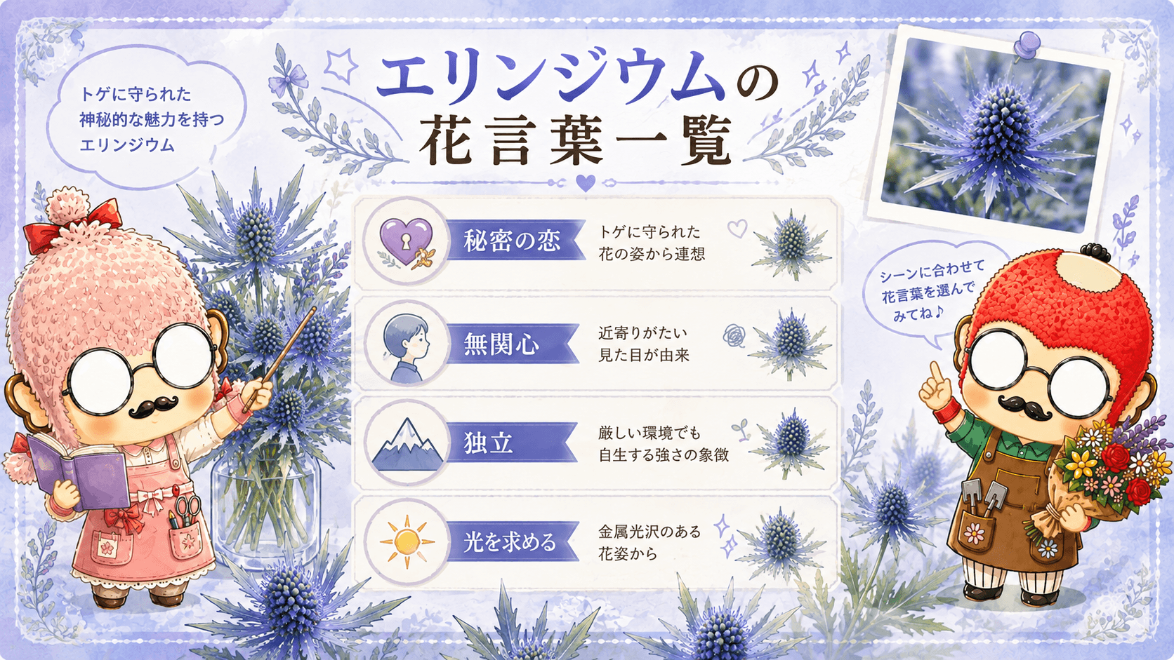エリンジウムの花言葉一覧