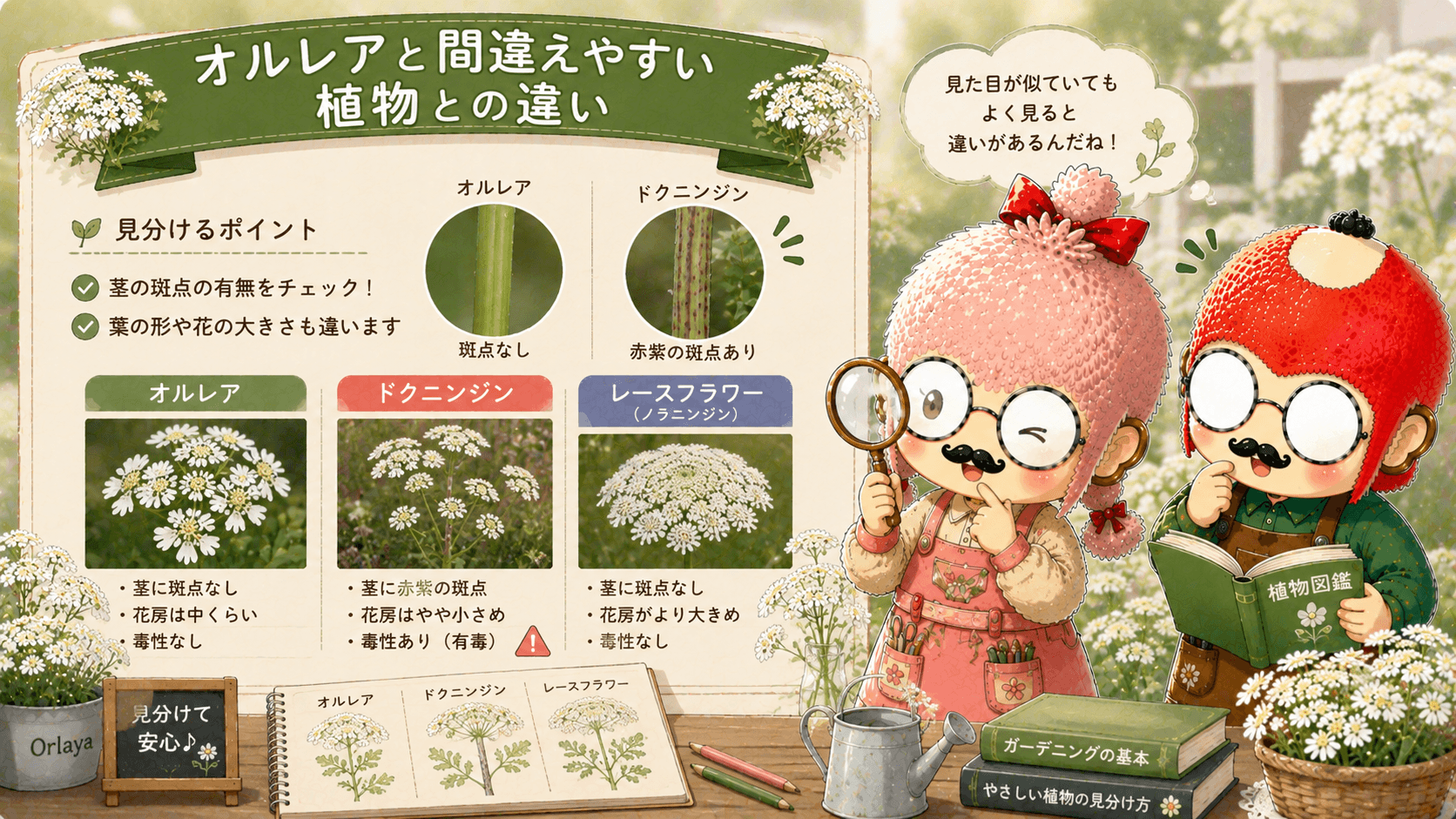 オルレアと似た植物の見分け方