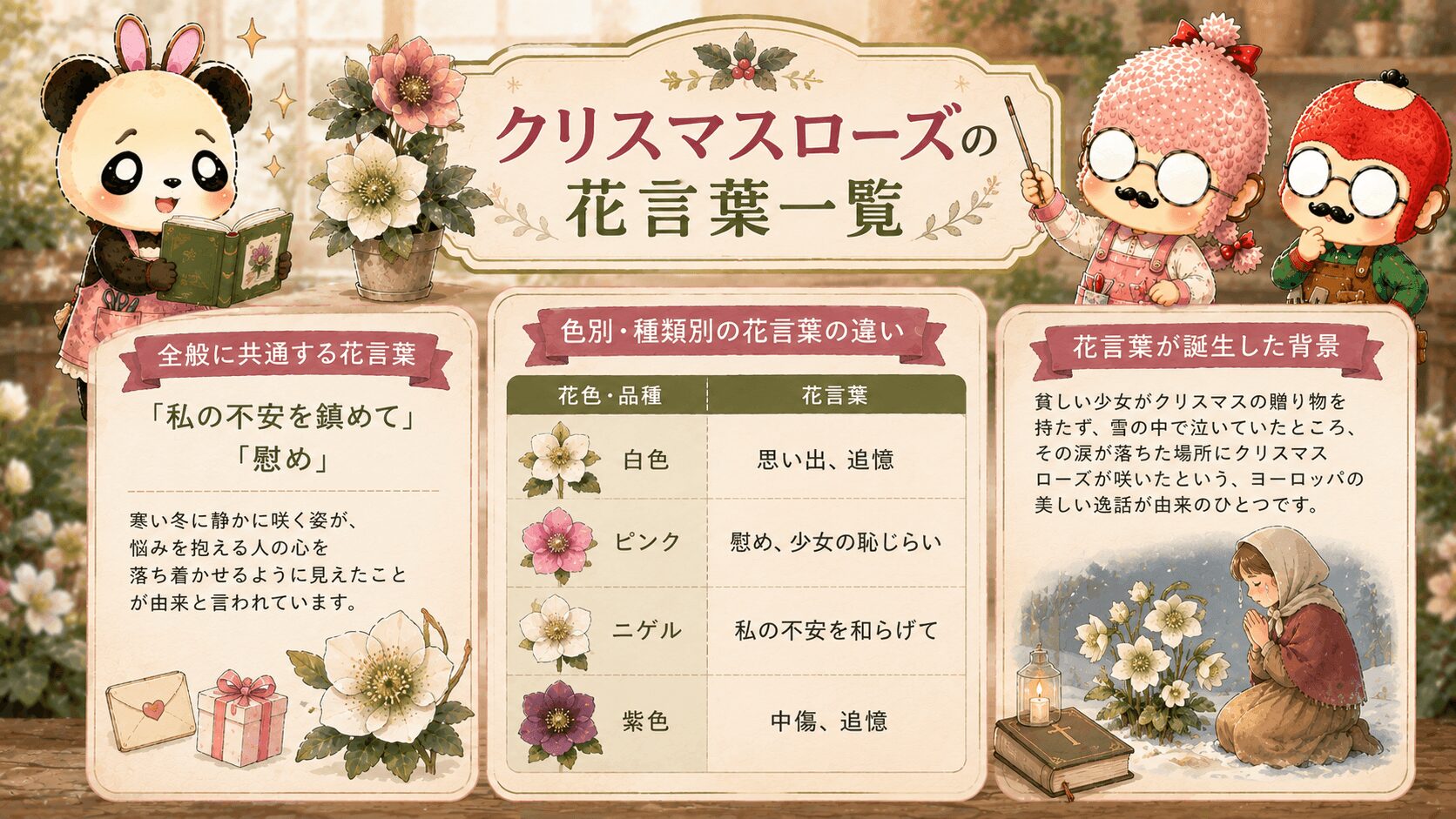 クリスマスローズの花言葉一覧