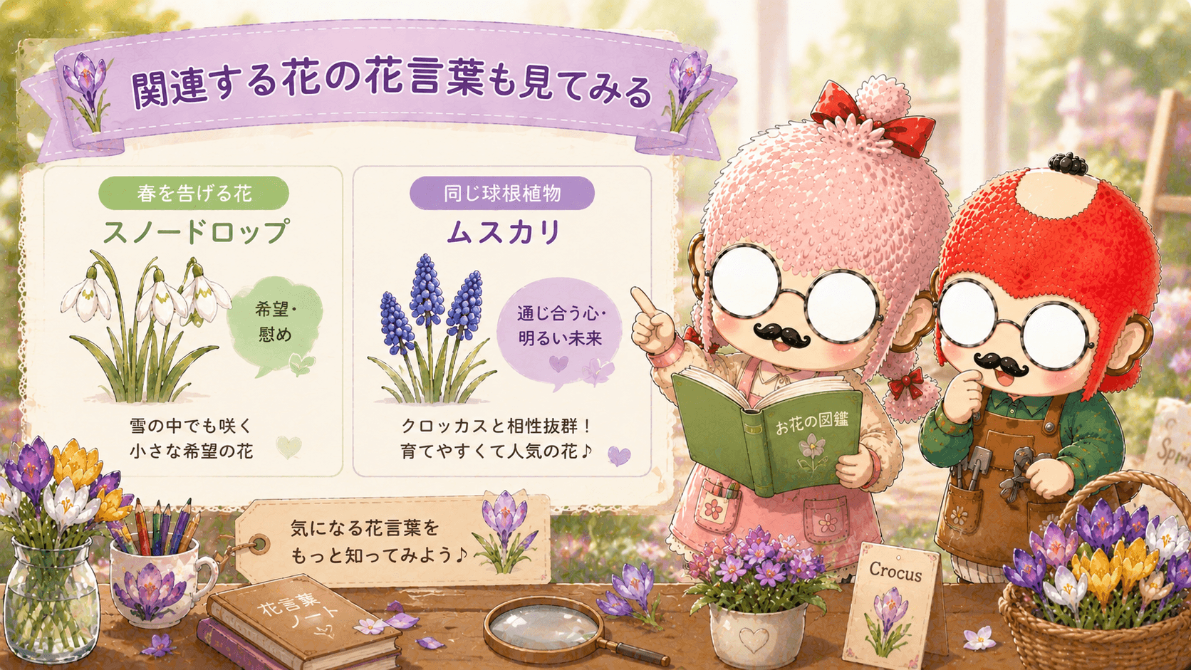 クロッカスと関連する花の花言葉
