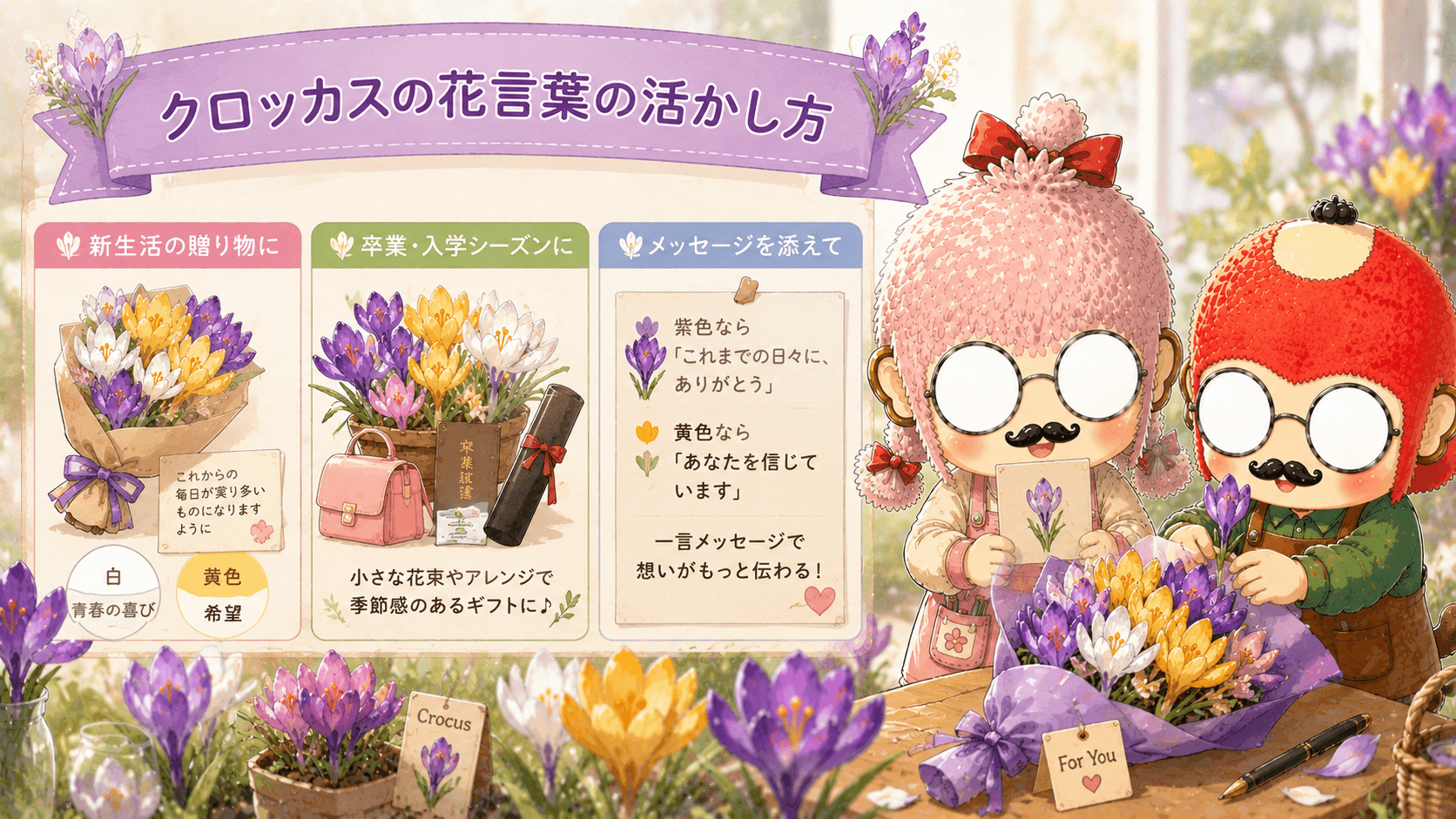 クロッカスの花言葉の活かし方