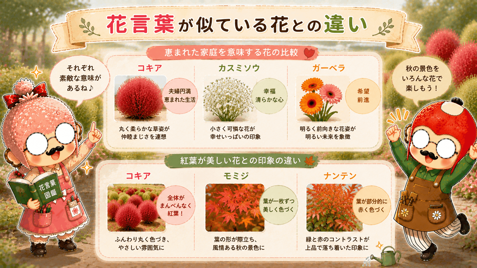 コキアの花言葉に似ている花々