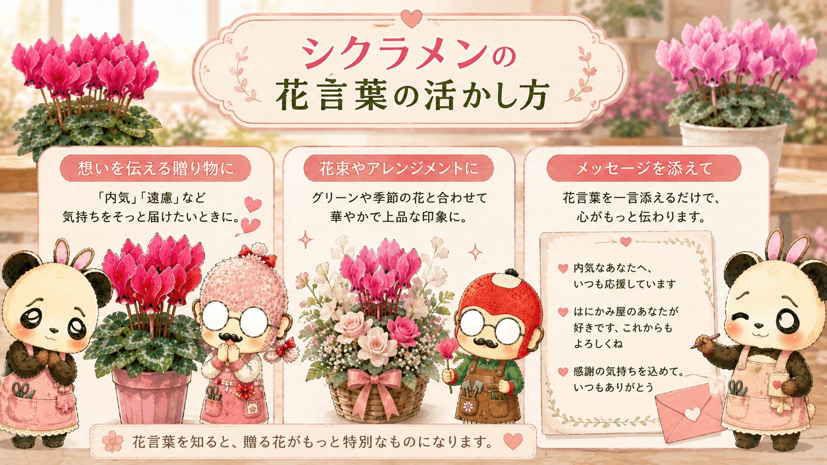 シクラメンの花言葉の活かし方