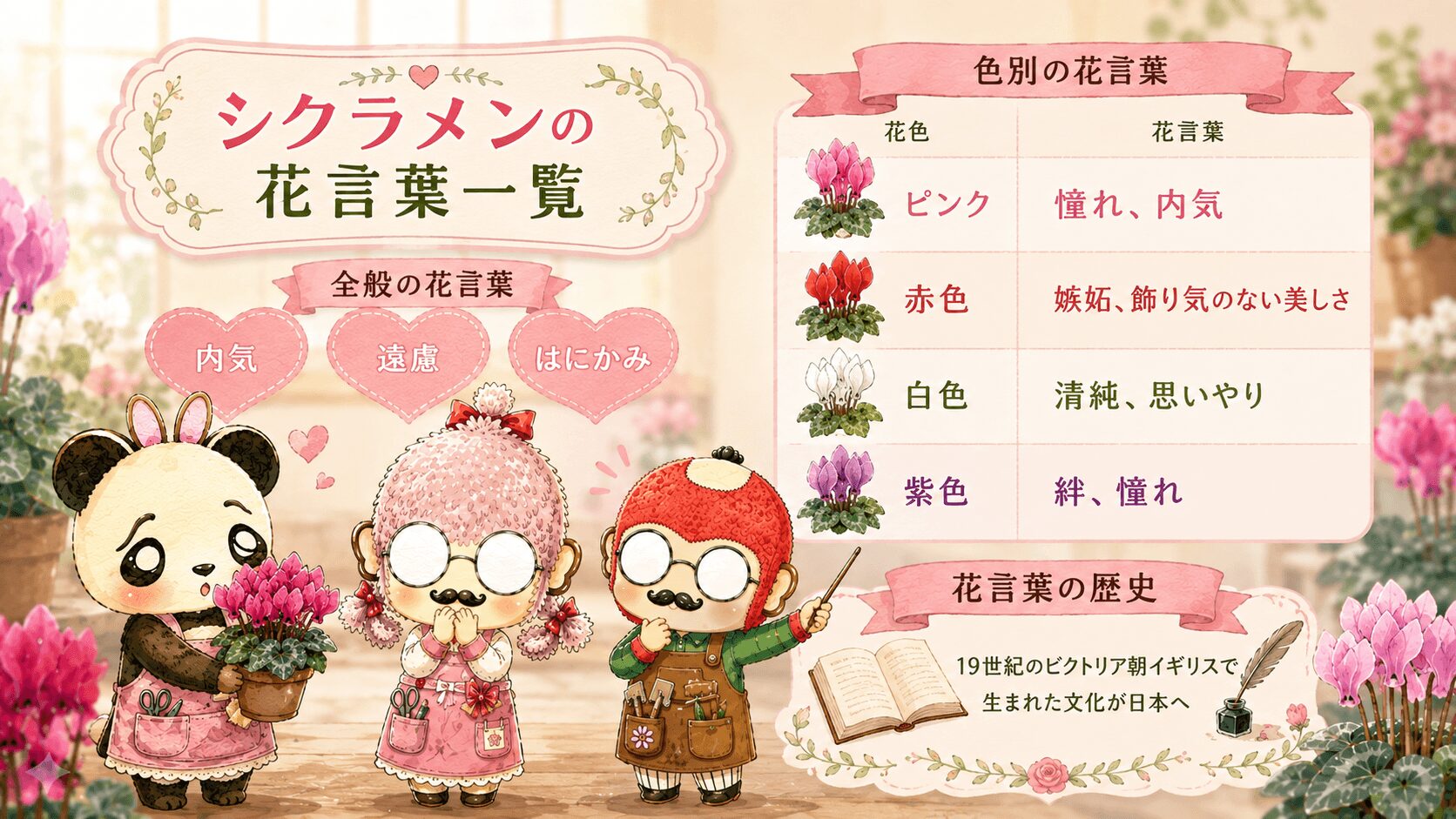 シクラメンの花言葉一覧