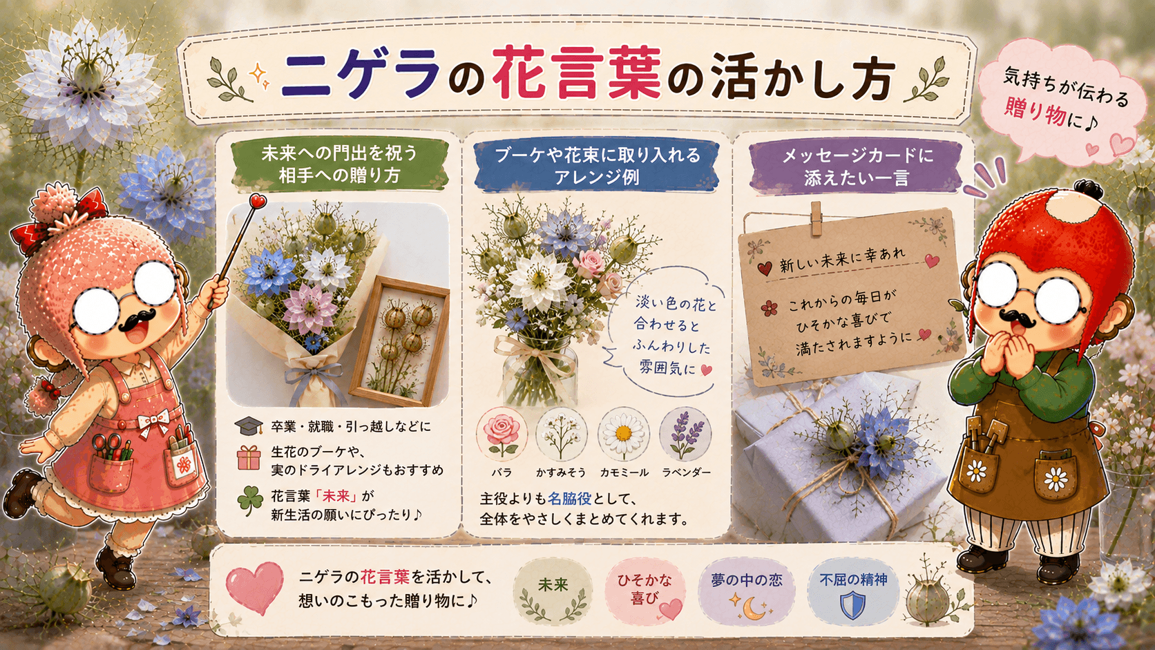 ニゲラの花言葉の活かし方