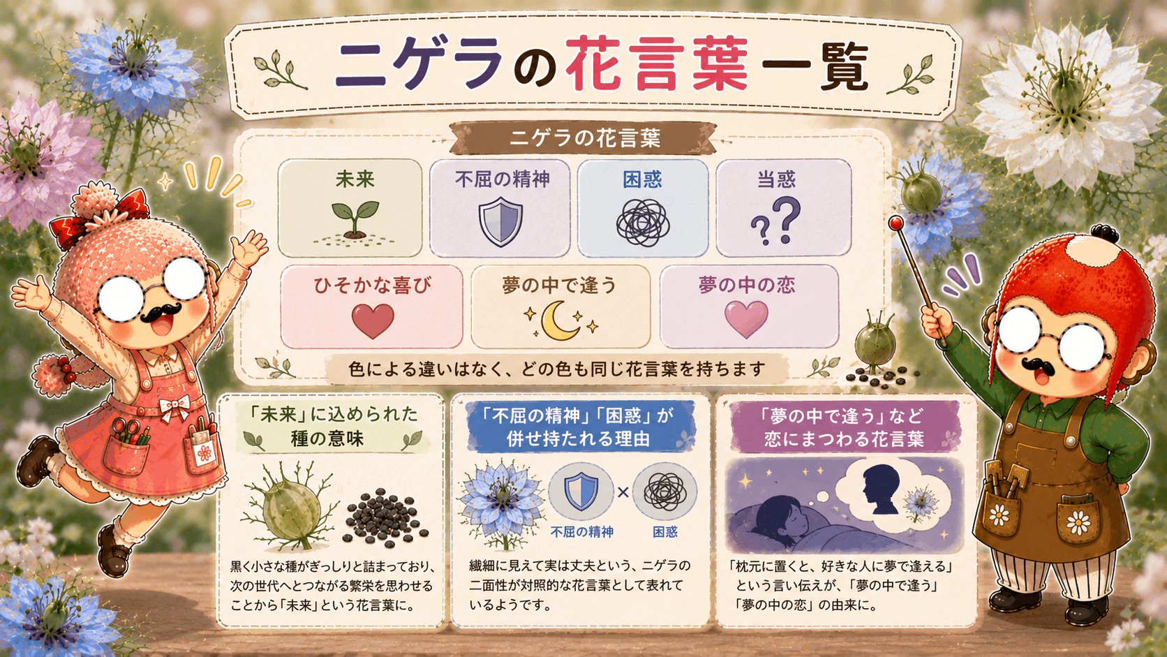 ニゲラの花言葉一覧