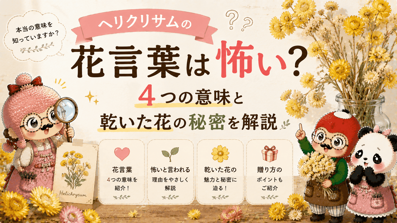 ヘリクリサムの花言葉は怖い？4つの意味と乾いた花の秘密を解説