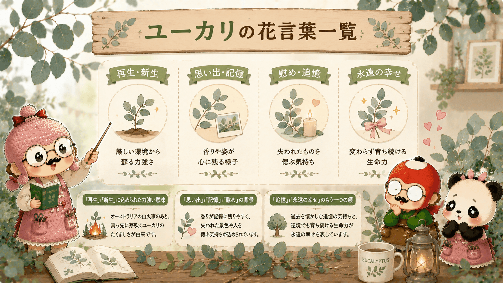 ユーカリの花言葉一覧