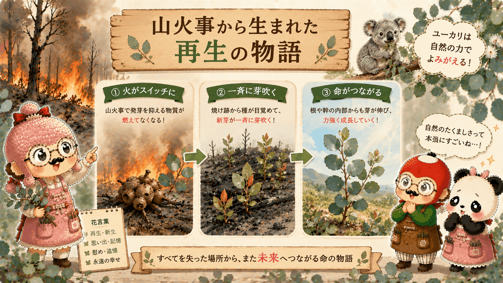 山火事とユーカリ再生の物語